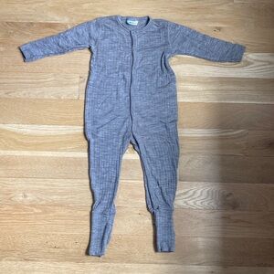 Joha Baby Merino Wool Rib Pyjamas - Sesame 80cm (6-12mo)